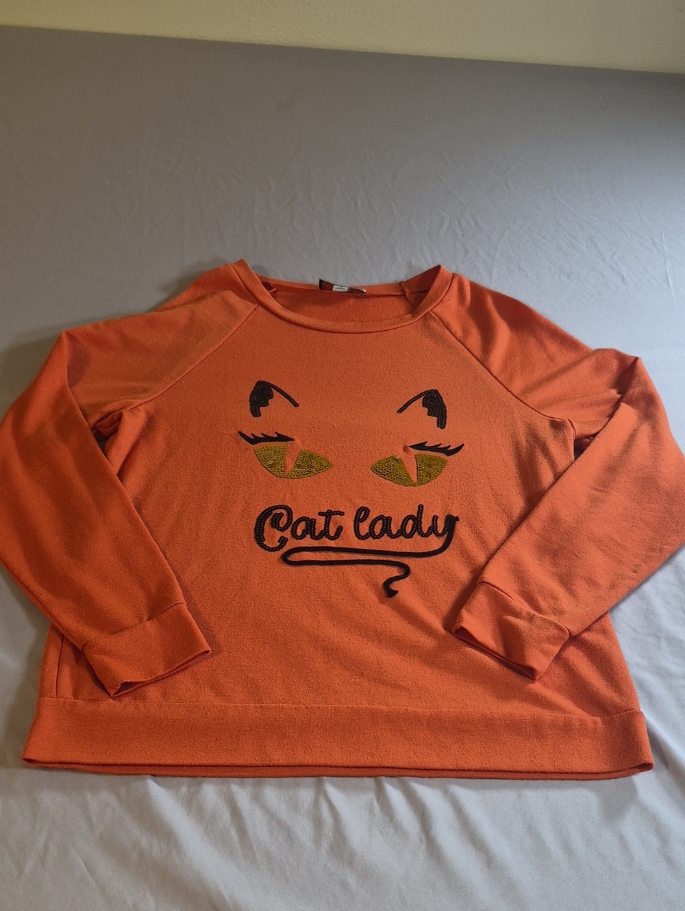 Cat Lady Orange Pullover Sweater